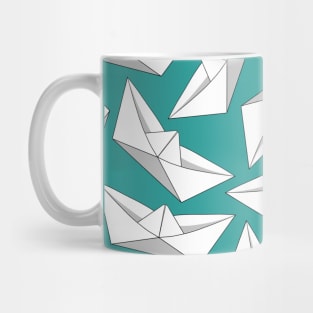 Origami Boat Turquoise Mug